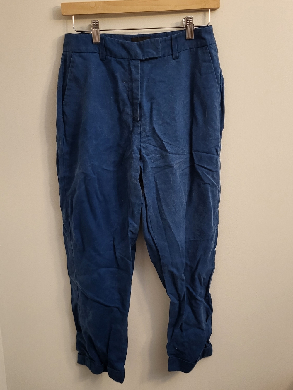 Frank & Oak Women's Straight Leg Pants in Deep Blue